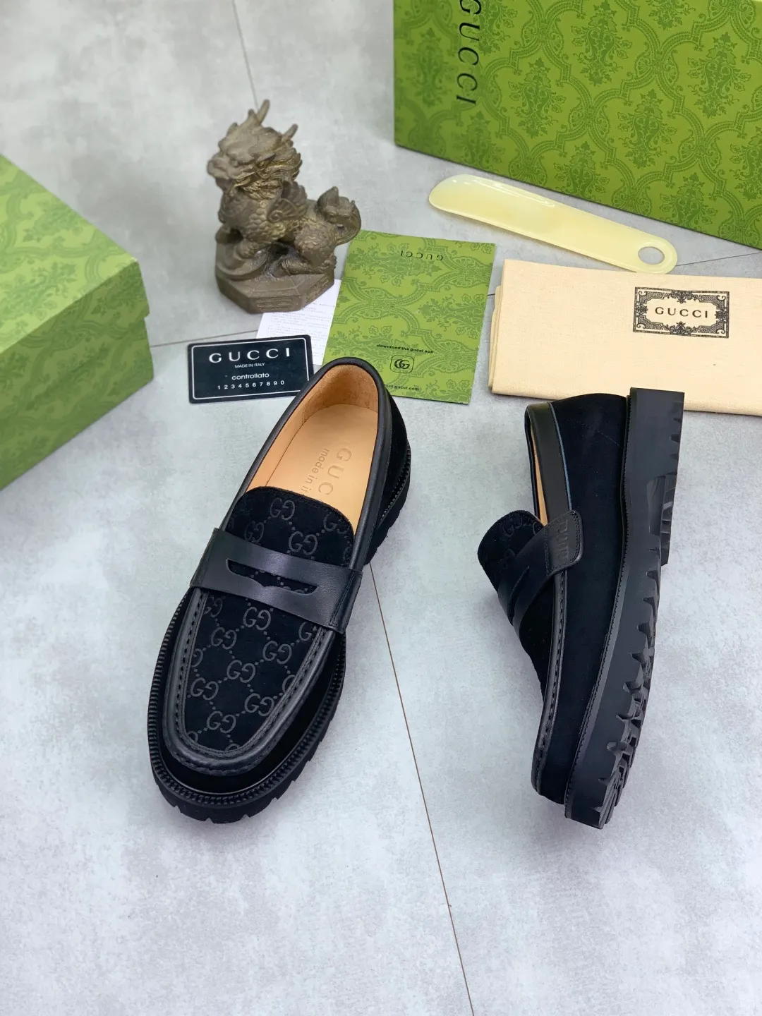 Men's shoes P580💰【New style】🆘Water dyed cowhide lining (GUCCI) Gucci business leather shoes, made of original imported Italian 🇮🇹 open-edge beaded calfskin, fully water-dyed cowhide lining, carefully handmade by professional shoemakers, the original version is specially designed for wear-resistant and lightweight foam outsole. Standard code: 38-45 5️⃣color🉑️select